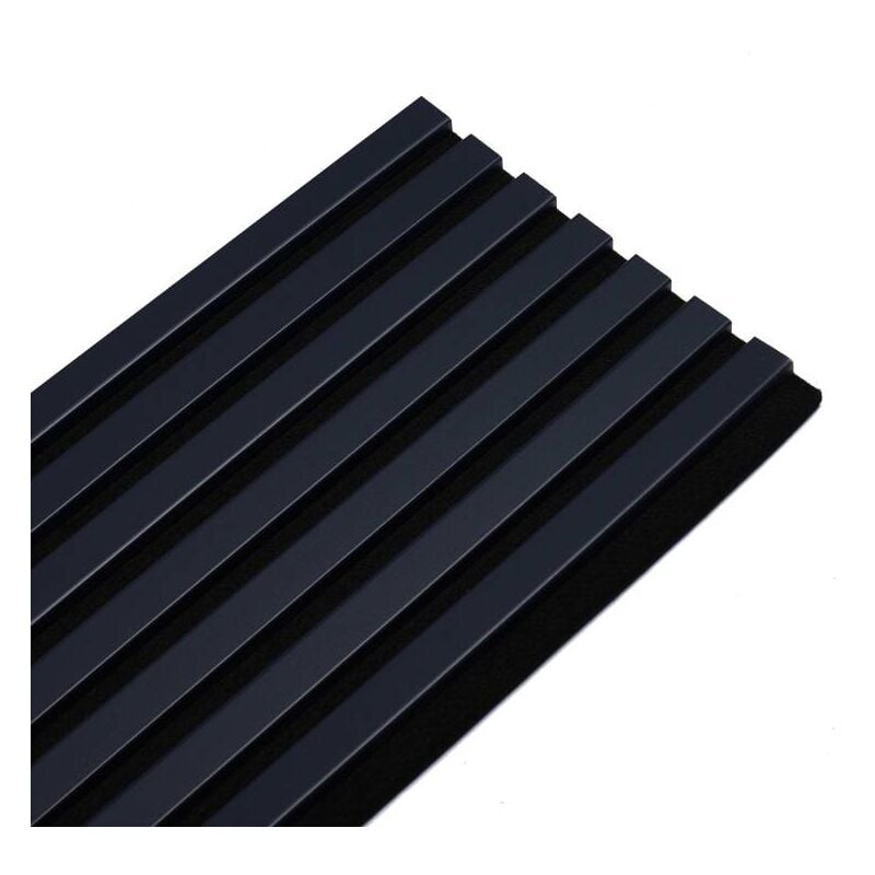 Decoon - Panneau Mural acoustique tasseaux bois 120 x 30 x 1,9 cm - bleu nuit / feutrine noir - 0,36m²