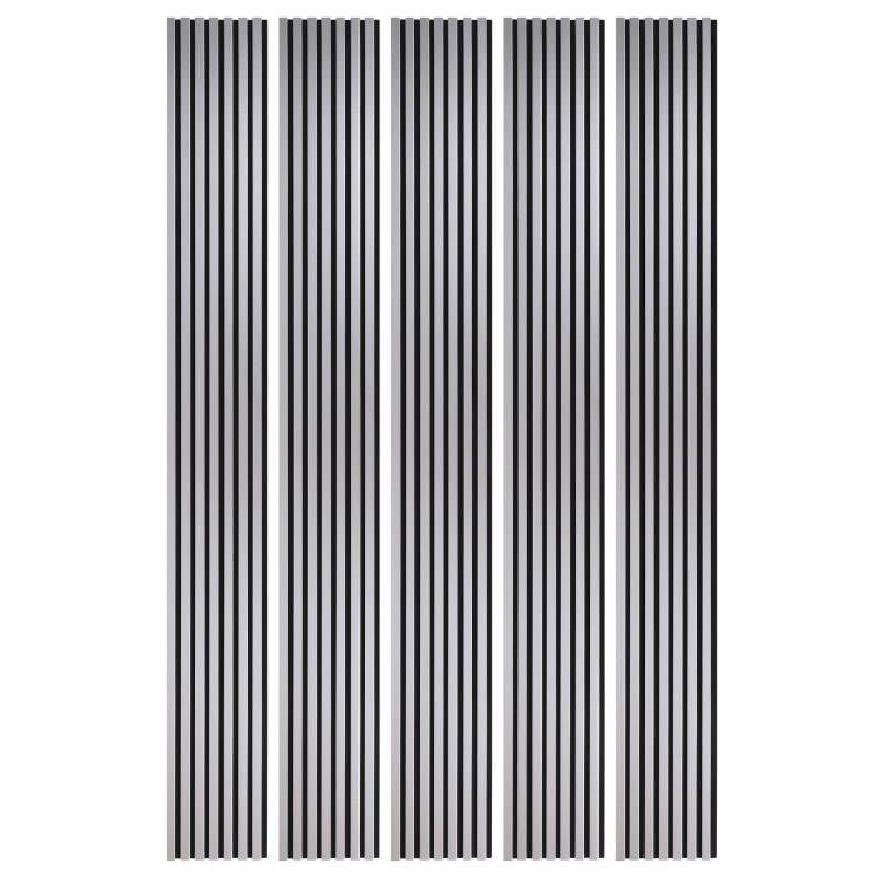 Decoon - Mur tv - Lot de 5 Panneaux tasseaux bois 250 x 30 x 1,9 cm - alu/feutrine noir - 3,75m²