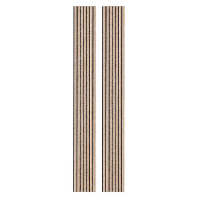Lot de 2 Panneau tasseaux bois 250 x 30 x 1,9 cm - Décor chêne / Feutrine grise - 1,5M²