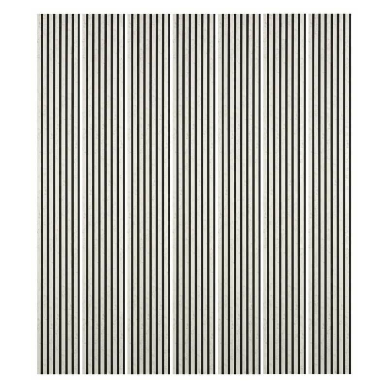 Decoon - Mur tv - Lot de 7 Panneaux tasseaux bois 250 x 30 x 1,9 cm - décor marbre blanc/feutrine noir - 5,25m²