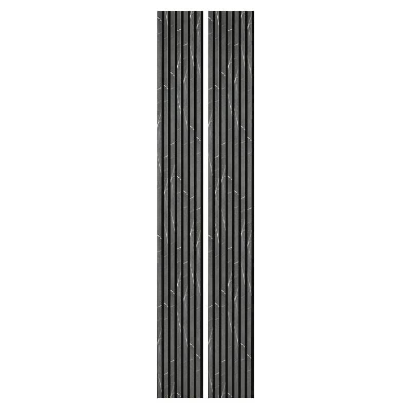 Lot de 2 Panneaux tasseaux bois 250 x 30 x 1,9 cm - décor marbre noir/feutrine noir - 1,5m²