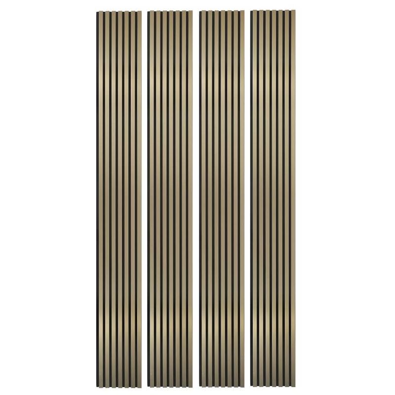 Decoon - Lot de 4 Panneaux tasseaux bois 250 x 30 x 1,9 cm - gold/feutrine noir - 3m²