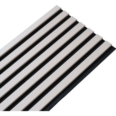 Panneau mural acoustique tasseaux bois 250 x 30 x 1,9 cm - Lamelles placage gris fond noir - 0,75m²