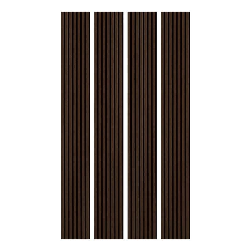 Lot de 4 Panneau tasseaux bois 250 x 30 x 1,9 cm - décor chêne foncé / feutrine noir - 3m²