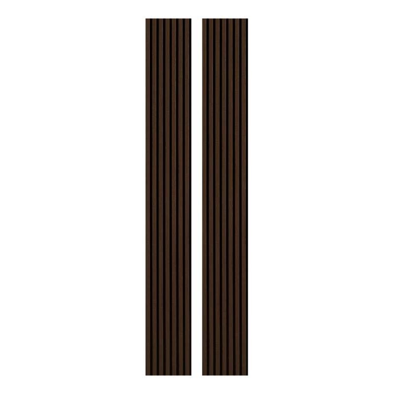 Lot de 2 Panneau tasseaux bois 250 x 30 x 1,9 cm - décor chêne foncé / feutrine noir - 1,5m²