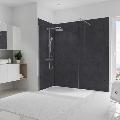Panneau mural Ardoise, dimensions au choix, ou lot de 2-3 panneaux muraux, revêtement pour douche et salle de bains, DécoDesign DÉCOR, Schulte