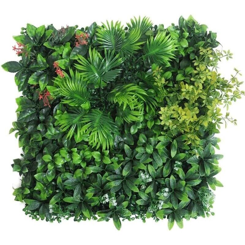 Panneau mural artificiel vert 50 x 50 cm, en plastique, pour pelouse extérieure, pour maison, mariage, fête, mur de pelouse, gazon artificiel