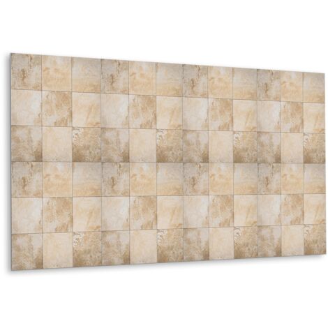 Panneau mural en vinyle autocollant - Lambris PVC - 100 cm x 50 cm - Structure en pierre