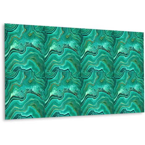 Panneau mural en vinyle autocollant - Lambris PVC - 100 cm x 50 cm - Texture de la malachite