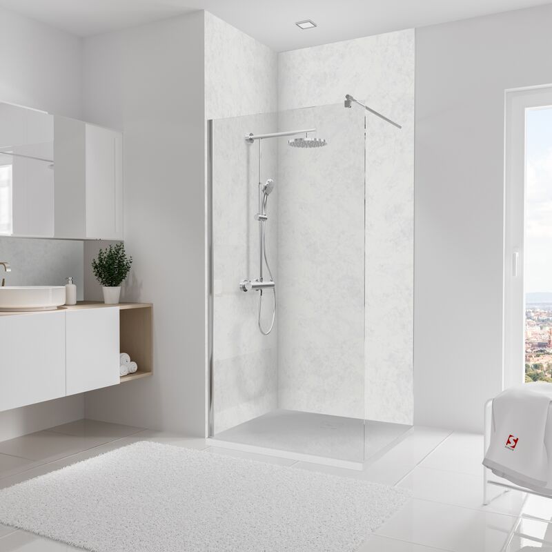 Schulte - Panneau mural Marbre brillant, revêtement pour douche et salle de bain, DécoDesign brio Lot de 2 panneaux 100 x 255 cm