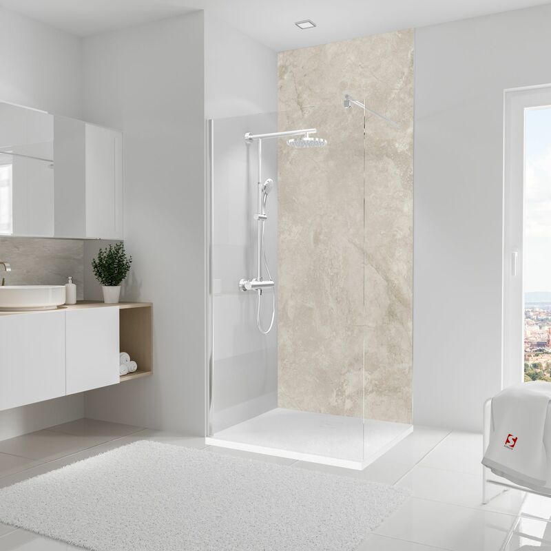 Schulte - Panneau mural Marbre greige, revêtement pour douche et salle de bain, DécoDesign softtouch 100 x 255 cm