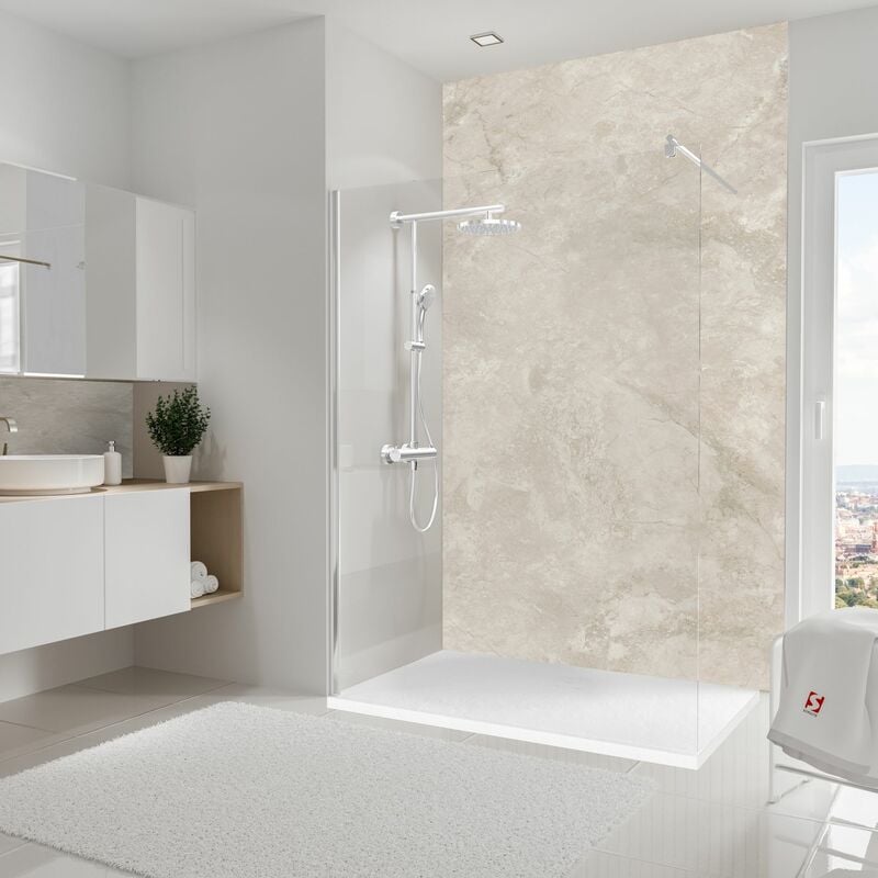 Schulte - Panneau mural Marbre greige, revêtement pour douche et salle de bain, DécoDesign softtouch 150 x 255 cm