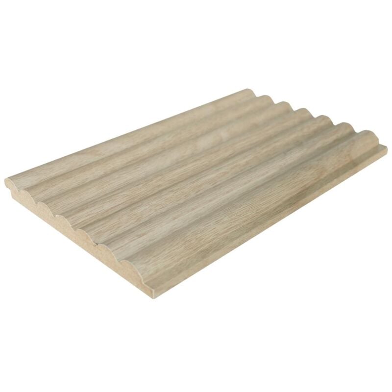 Vente-unique - Panneau mural ondulé - Coloris bois naturel clair - Pack de 2,54 m² - Lot de 8 pièces - lipola