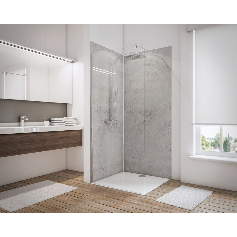 Schulte - Panneau mural Lot de 2 panneaux muraux 100 x 210 cm Pierre gris clair, revêtement pour douche et salle de bain, DécoDesign décor