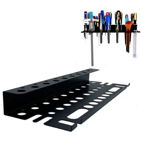 Panneau mural pour rangement d'outils – 43 trous pour tournevis, clés, pinces – Métal lourd avec finition en poudre – Installation facile