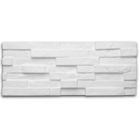Panneau mural PS Sierra blanc, imit. brique, 20x50 cm, 1 sach., 0,5m2 - Blanc