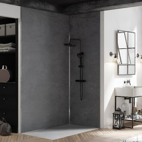 Panneau mural salle de bain KINEDO Kinéwall Design 3 mm 100x250 béton foncé