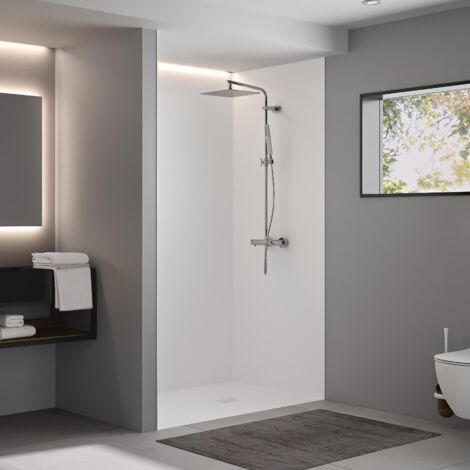 Panneau mural salle de bain KINEDO Kinéwall Design 3 mm 100x250 blanc satiné