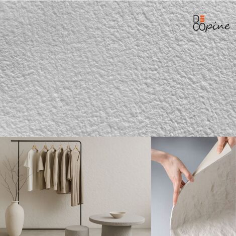 Panneau mural souple en pierre naturelle – DECOPINE – 60x120 cm – Lot de 4 – 3,12 m² – Effet pierre blanche