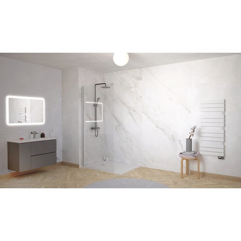 Ondee - Panneau mural - Marbre gris - Haute brillance - evena - 1,2 m x 2,55 m x 4 mm