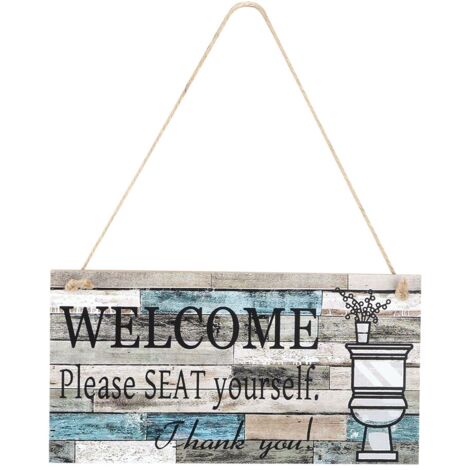 Panneau mural vintage "Bienvenue" pour salon et salle de bain, décoration murale suspendue