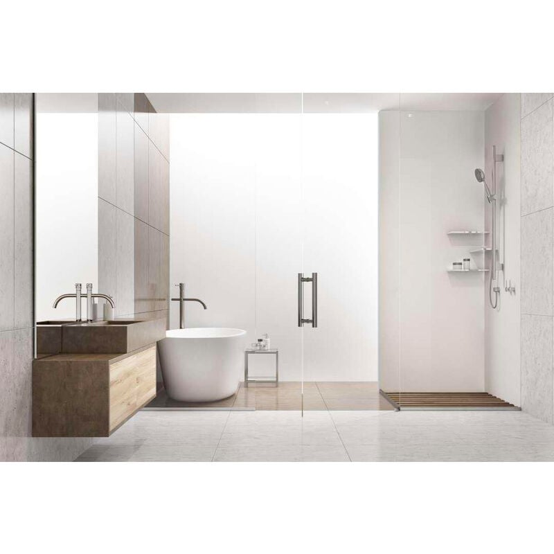 Roth - Panneau mural vipanel Rénovation rapide pour salle de bain, blanc mat perlé mat 150 x 255 cm, ep. 3 mm