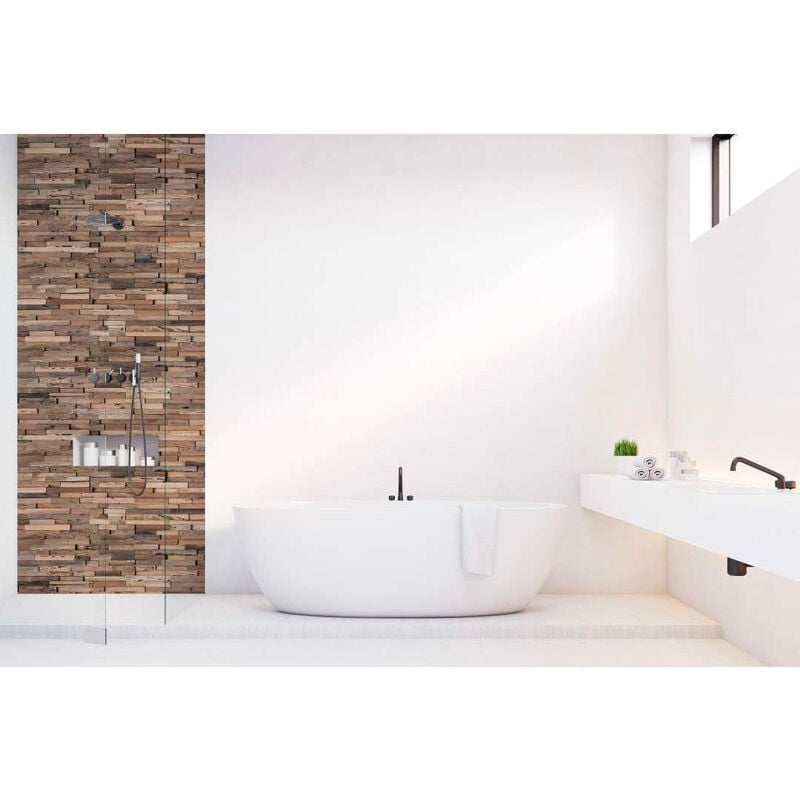 Roth - Panneau mural vipanel Rénovation rapide pour salle de bain, bois acajou mat 100 x 255 cm, ep. 3 mm