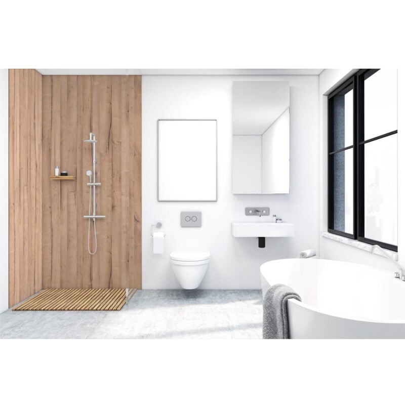 Roth - Panneau mural vipanel Rénovation rapide pour salle de bain, bois érable mat 100 x 255 cm, ep. 3 mm