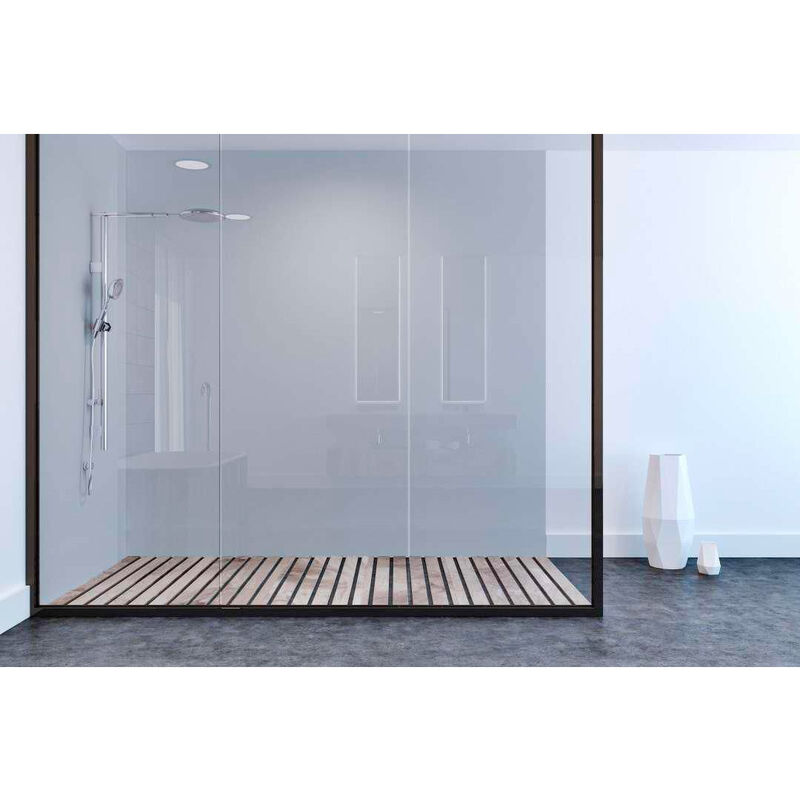 Roth - Panneau mural vipanel Rénovation rapide pour salle de bain, gris mat perlé 150 x 255 cm, ep. 3 mm