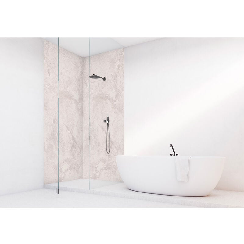 Roth - Panneau mural vipanel Rénovation rapide pour salle de bain, Marbre rosé finition velours 150 x 255 cm, ep. 3 mm