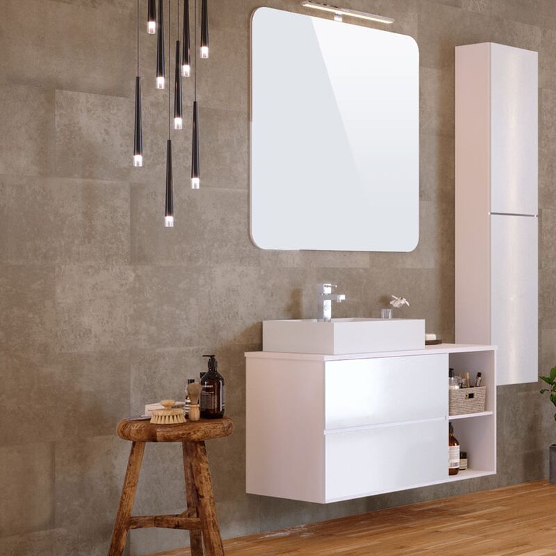 Panneau mural Wellhome Aqua Hormigon Boston, Pack de 9 unités de 60x30 cm -Surface totale 1,62m2