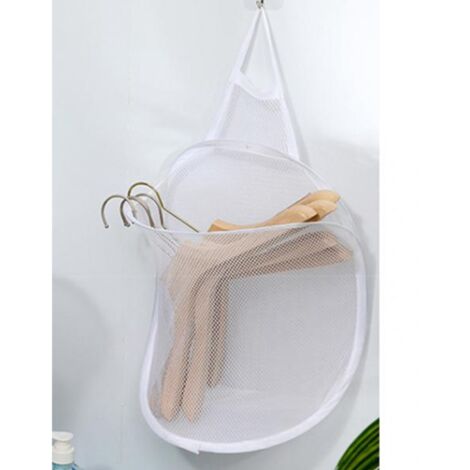 Panneau Murale Lingue Foldable Réversible Suspension Hamper Panier Lingue Linge Nylon Cloth Poudré Blanc 40x29.5cm/60.00g x1 unité.