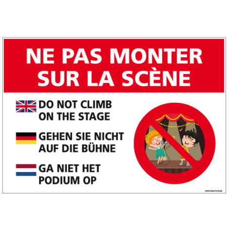 PANNEAU NE PAS MONTER SUR LA SCENE (H0318) - Adhésif - 210 x 150 mm