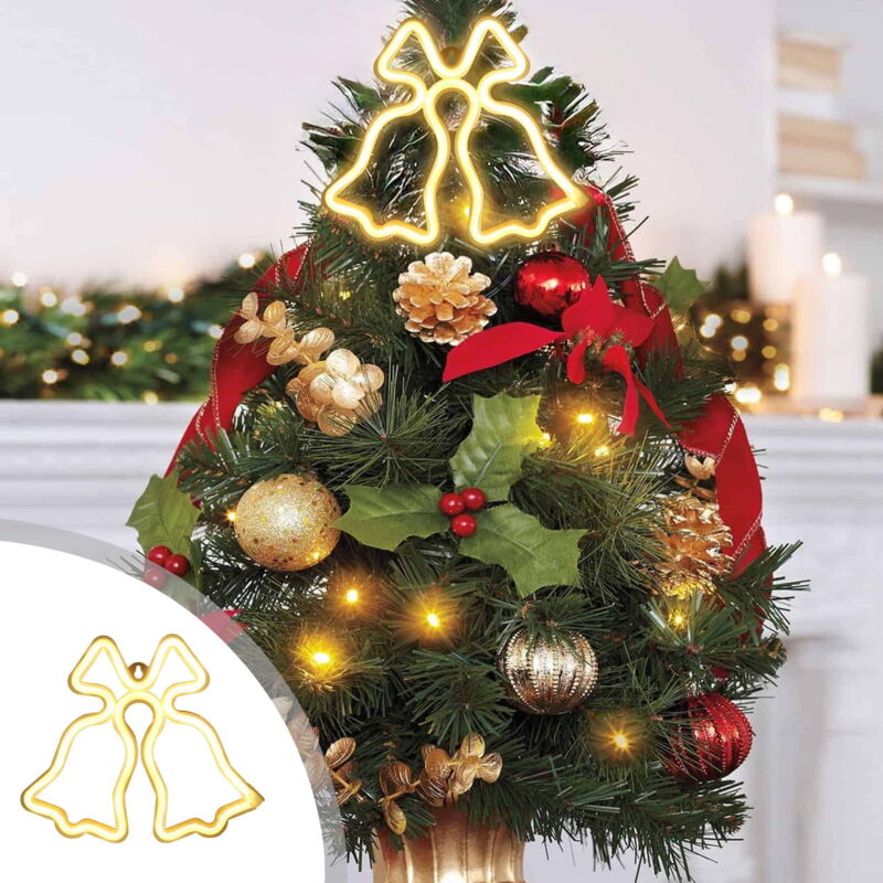 Panneau néon de Noël jaune, lumières de Noël alimentées par usb et par batterie, décorations de fête de Noël, décorations de Noël pour chambre à