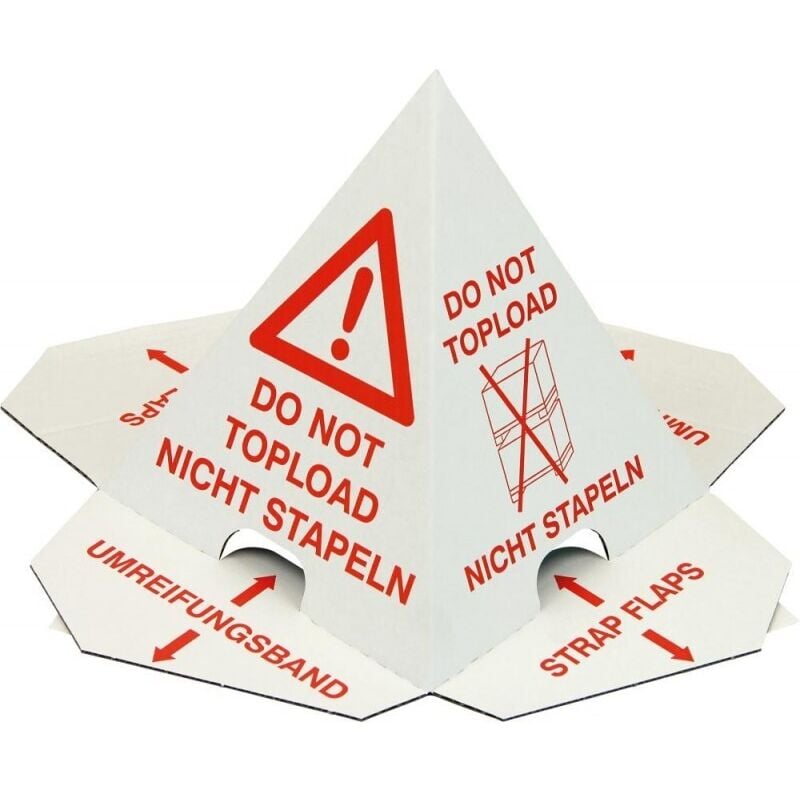 Cône anti-gerbage en carton 1.25 carton ondulé L205xl205xH235 mm arbre unique 1 couleur rouge