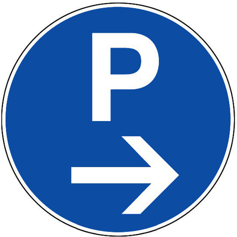 Panneau Parking (flèche droite) - Rigide Ø300mm - 4061306
