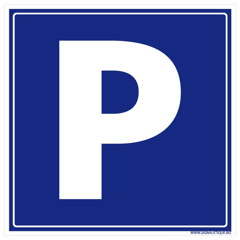 Panneau Signalisation Parking - Emplacement de Stationnement - Plastique pvc 1,5 mm - 450 x 450 mm