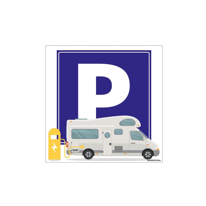 Panneau parking pour camping-car (H0458) - Aluminium 2 mm - 450 x 450 mm