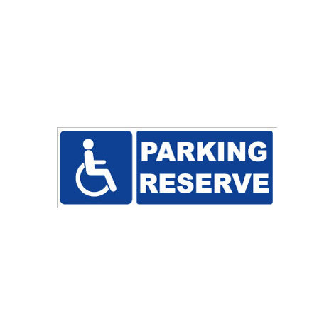 Panneau Parking réserve au handicapé- Rigide 330x120mm - 4141022