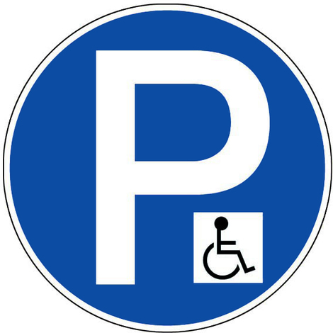 Panneau Parking réservé aux handicapés - Rigide Ø300mm - 4060842