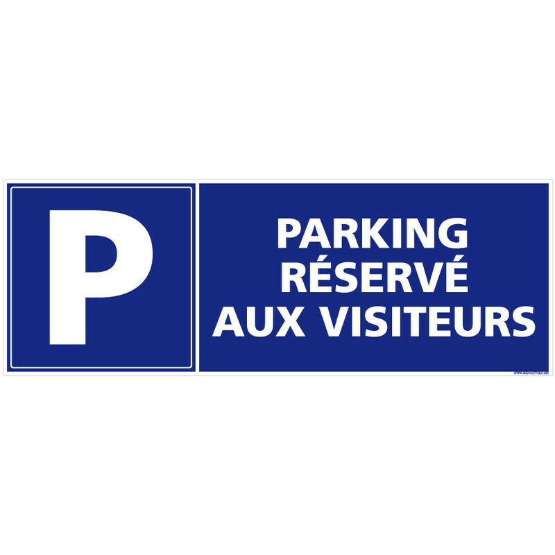 Panneau Parking Réservé Carré - Signalisation Privée - Plastique pvc 1,5 mm - 700 x 250 mm