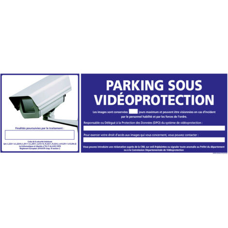 PANNEAU PARKING SOUS VIDEO PROTECTION (G1194) - Adhésif - 210 x 75 mm