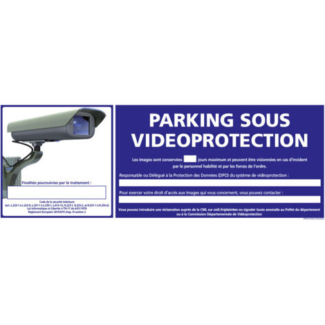 PANNEAU PARKING SOUS VIDEO PROTECTION (G1195) - Adhésif - 210 x 75 mm