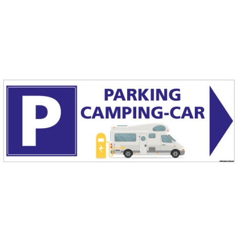 PANNEAU PARKING SPECIAL CAMPING-CAR (H0459) - Plastique PVC 1,5 mm - 350 x 125 mm