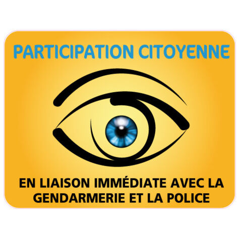 PANNEAU PARTICIPATION CITOYENNE GENDARMERIE et POLICE (PC005) - 900 x 700 mm