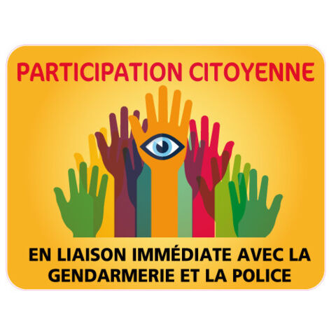 Panneau PARTICIPATION CITOYENNE GENDARMERIE et POLICE (PC008) - 650 x 500 mm