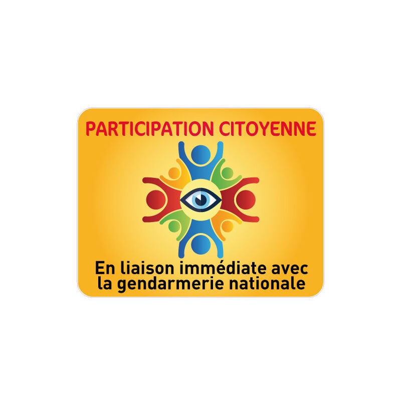 Panneau participation citoyenne gendarmerie (PC010) - 650 x 500 mm