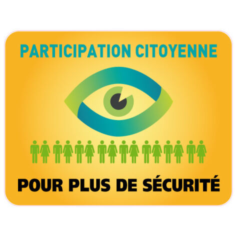 Panneau PARTICIPATION CITOYENNE POUR PLUS DE SECURITE (PC003) - 650 x 500 mm