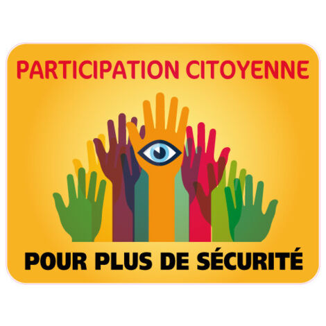 PANNEAU PARTICIPATION CITOYENNE POUR PLUS DE SECURITE (PC009) - 900 x 700 mm