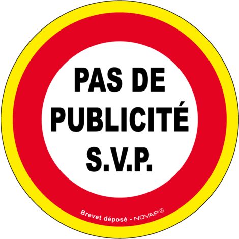 Panneau Pas de publicité - haute visibilité - Ø 80mm - 4090566